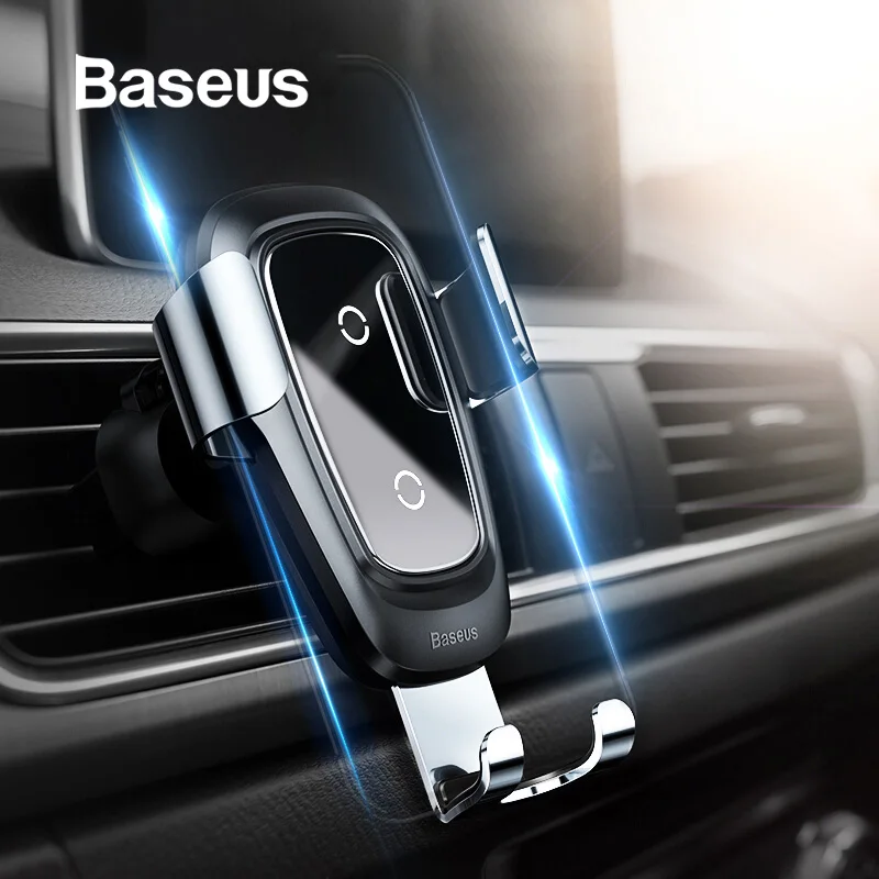 Baseus Qi, беспроводное зарядное устройство, автомобильный держатель для телефона для iPhone 11Pro, samsung, держатель для мобильного телефона, подставка, крепление на вентиляционное отверстие, Гравитационный автомобильный держатель