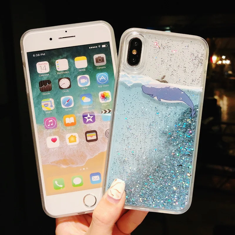 Cute Cupcake Love heart Glitter Shining Phone Case for iPhoneX 8 Plus Soft TPU Back Cover iPhone 6 6s 6plus 7 |