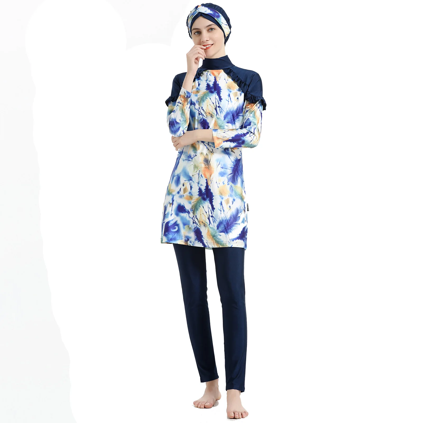 

2021 New Summer Hijab Swimsuit Muslim Swimming Suit for Women Bathig Suit Womens Fast Delivery Burkini Mujer