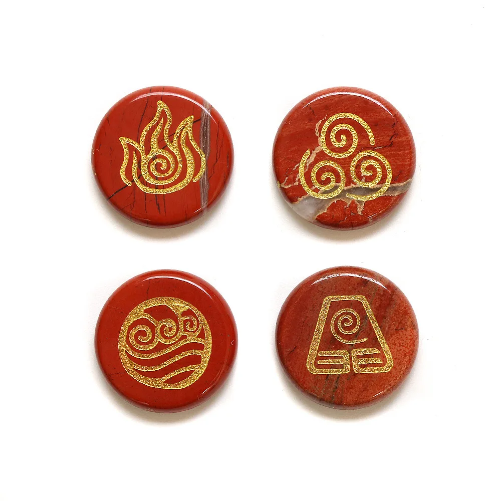 4pcs Natural Crystal Bead Decoration Ancient Greek Four-element Water Mountain Fire Earth Symbol Stone New DIY Jewelry Making | Украшения и