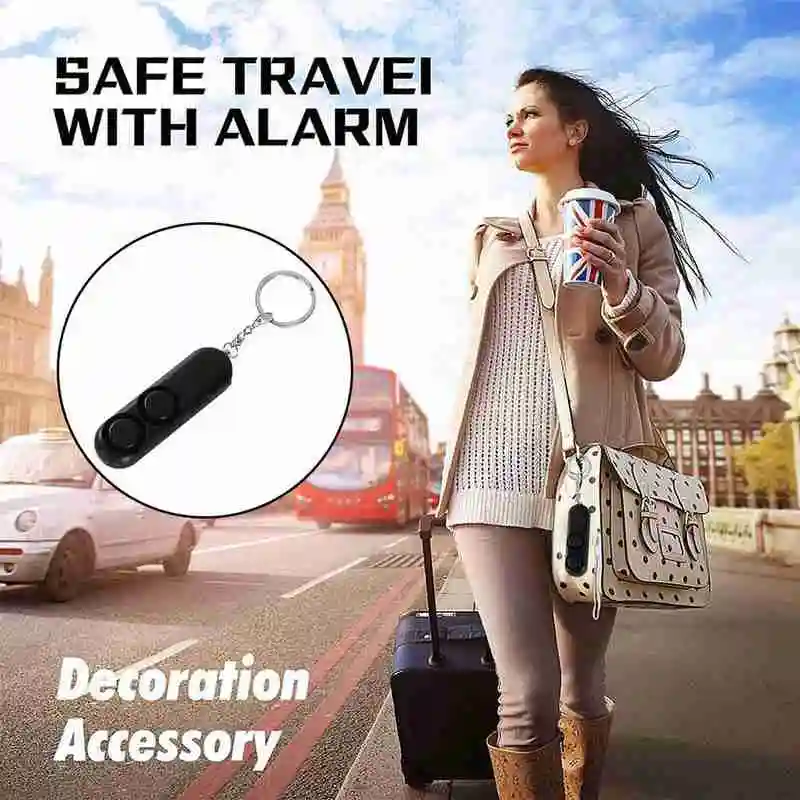 

120dB Anti-rape Device Dual Speakers Loud Alarm Keychain Security Alertor Personal Pendant Bag Safety Attack B2Q6