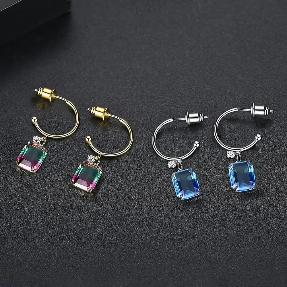 Модные яркие серьги гвоздики из циркония высокого качества с круглым кольцом