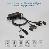 usb motorcycle charger power adapter voltmeter 12v sae connector usb for phone charging motorbike accessories