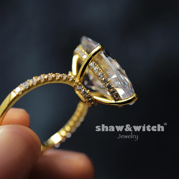 Серебро 925 пробы 20 карат овальный большой AAA циркон обручальное кольцо Blingbling камень женское заявление 4 коготь дизайн кольцо ювелирные изделия