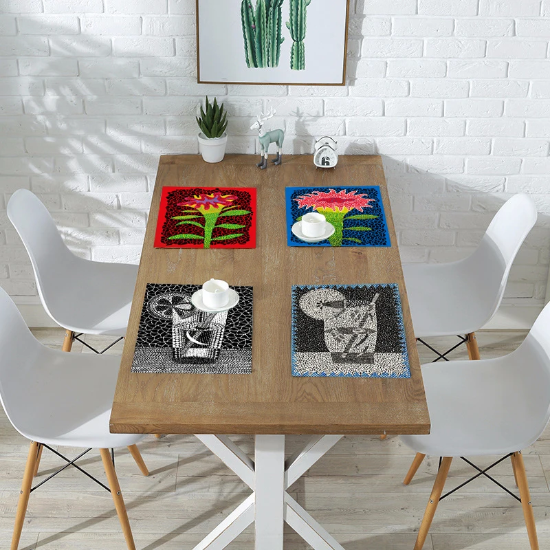 Японский Стиль рисунком тыквы для посуды изоляционная Подушка столовая