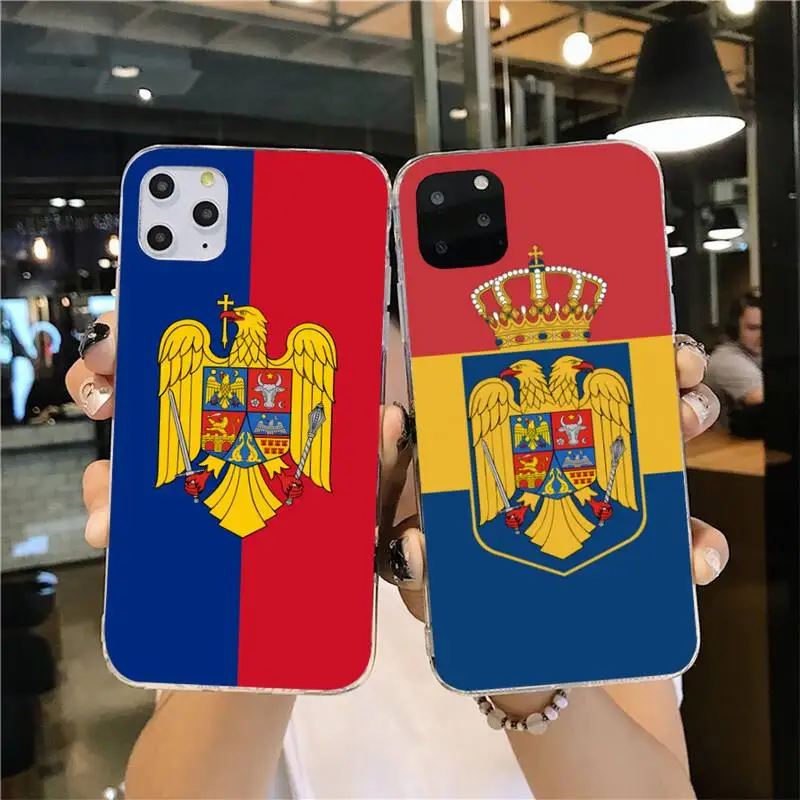

CUTEWANAN Flag of Romania TPU black Phone Case Cover Hull for iPhone 11 pro XS MAX 8 7 6 6S Plus X 5S SE 2020 XR cover