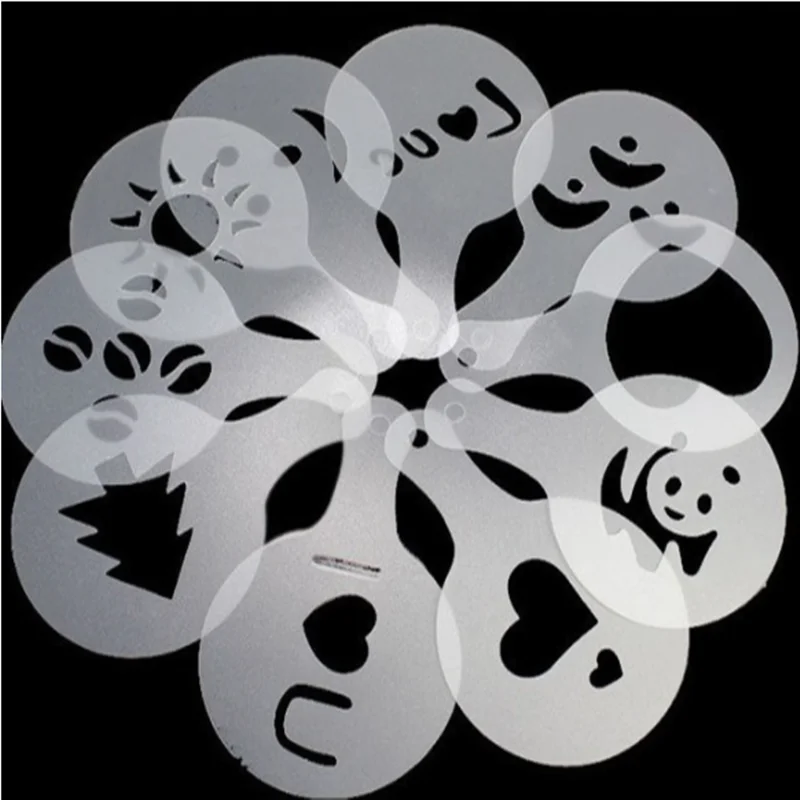 16 шт./компл. пресс-форма для капучино модная модель печати кофе спрей пены торта