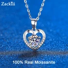 Женское ожерелье с муассанитом, ожерелье с бриллиантом 1 карат, 6,5 мм, D, ожерелье с бриллиантами и платиновым покрытием