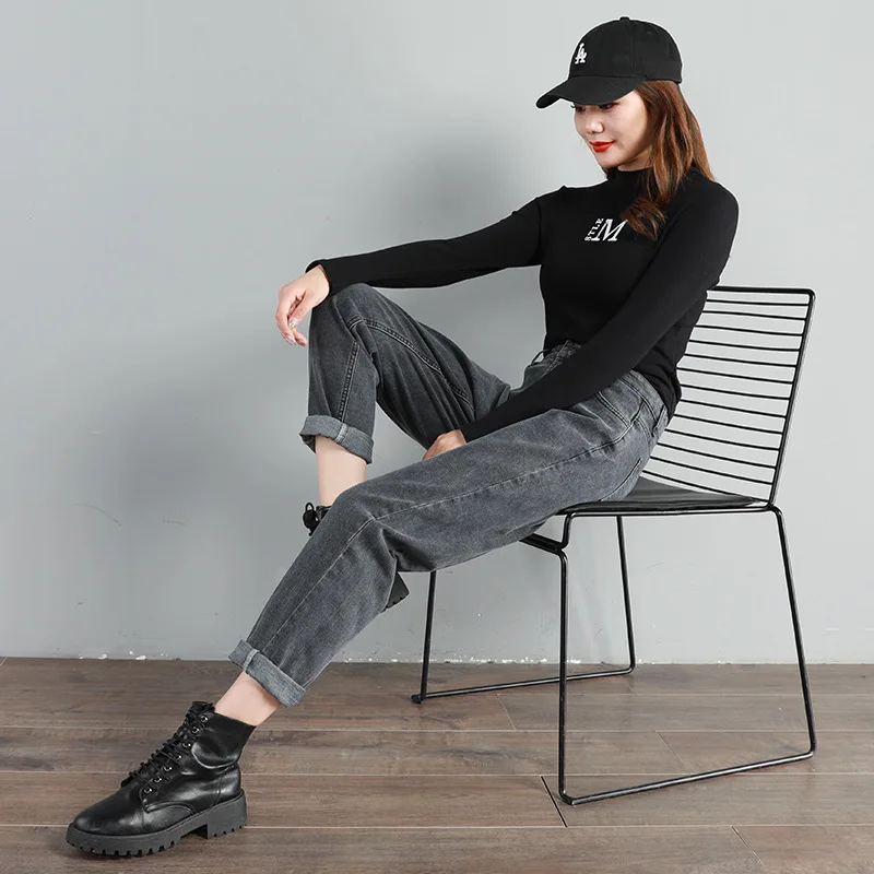 

Elastic High Waist Jeans Pants Women Solid Pockets Casual Denim Pencil Pants L to 8XL Plus Size Woman Long Trousers TAC888