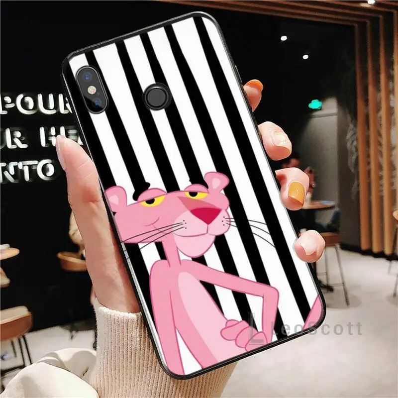 

Fashion cute fun Pink P-Panther Phone Case For Xiaomi Redmi Note 4 4x 5 6 7 8 pro S2 PLUS 6A PRO