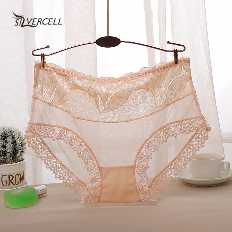 

Women Fashion Sexy Lace Panties Lingerie Solid Color Seamless Briefs Cotton Crotch Mid Waist Breathable Female Panties