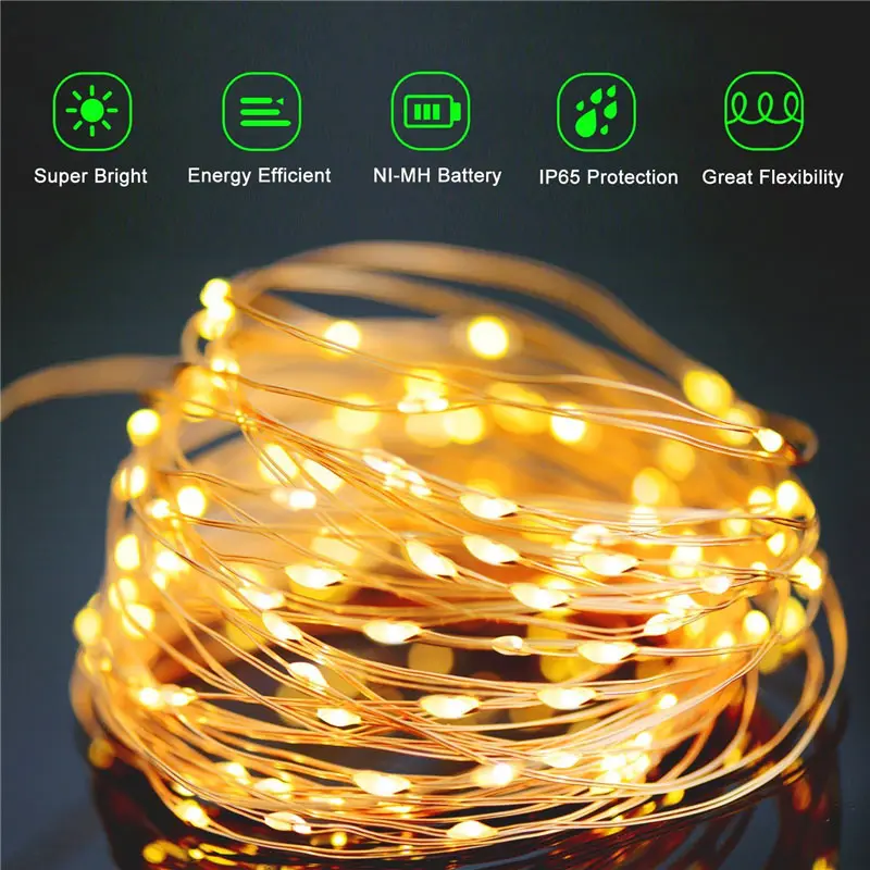 

11m/21m/31m LEDs Outdoor Solar String Lights Fairy Holiday Christmas Party Garlands Solar Garden Helloween Decoration