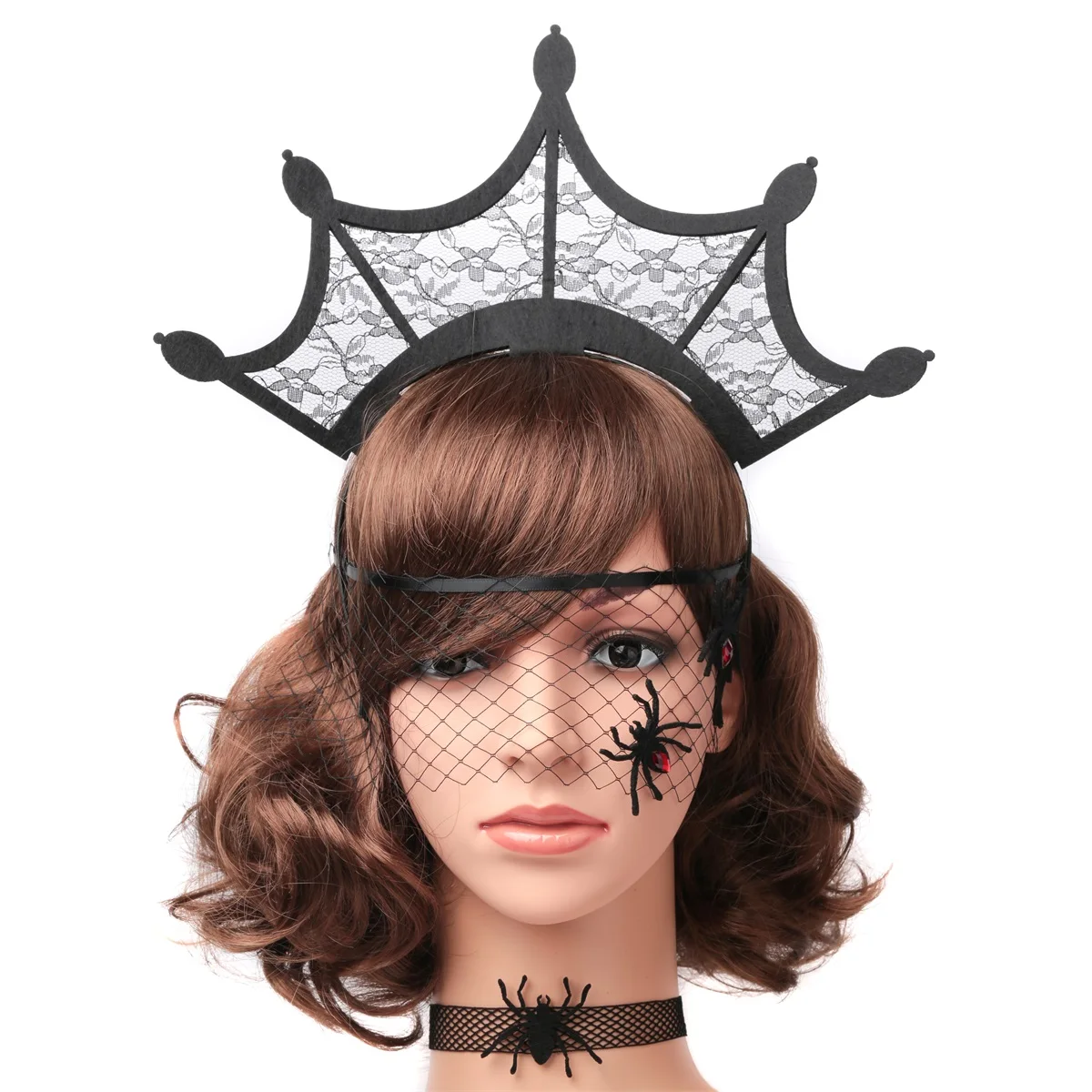 Ожерелье-чокер для волос с пауком на Хэллоуин ювелирные украшения женщин Черное