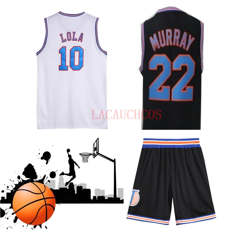 Anime Costumi Cosplay Space-Jam 2 Tune Squad # 1 LOLA # 10 Murray # 22 Bunny Summer Mesh Basket Sportswear Jersey Sportswear