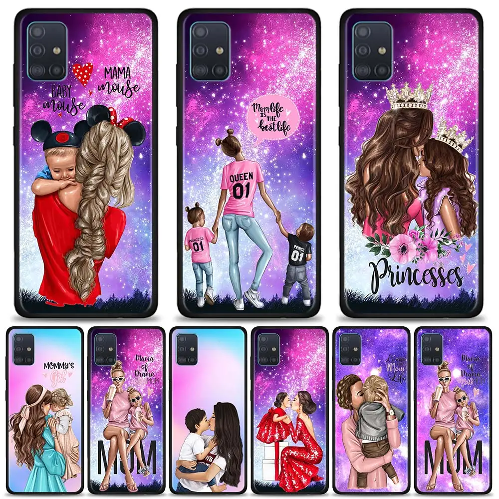 

Fashion girl Super Mom Boy Phone Case For Samsung Galaxy A51 A71 5G A21s A11 A31 A41 A91 A72 A12 A02s Soft Silicon coque Bumper
