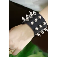 menwomen punk rock bracelet cuff wristband vintage punk style studded spike wrap bracelet cuff bracelet couple party jewelry