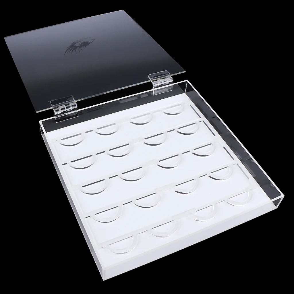 

Clear Acrylic False Eyelash Storage Case Box Makeup Organizer Display Stand for Home Shop Beauty Salon Use