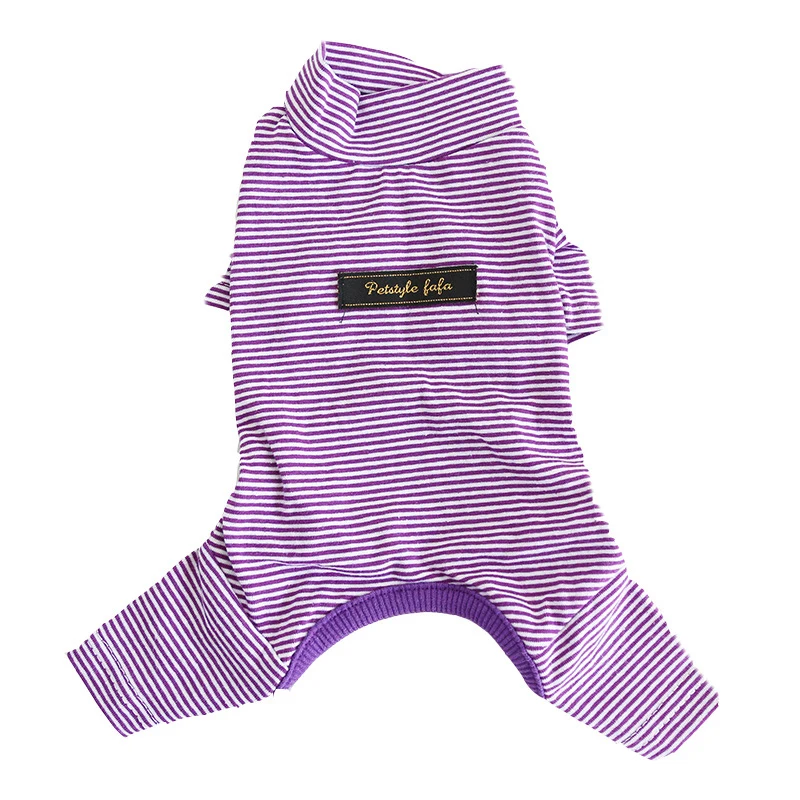 Новинка весенне осенняя одежда для собак в полоску мягкий хлопковый комбинезон