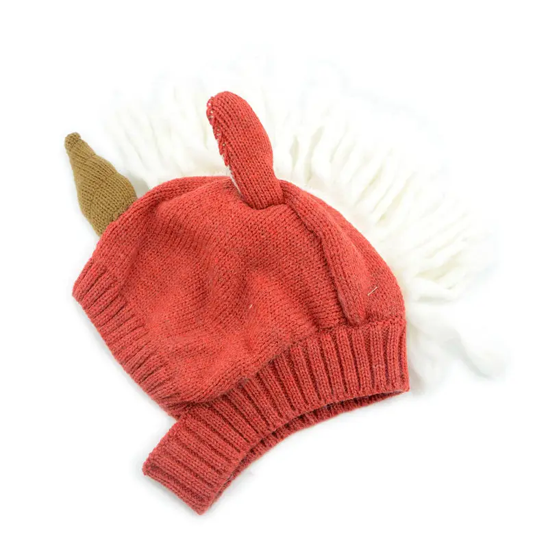 Bnaturalwell New Cute Soft Baby Knitted Hat Ear Care Warm Wool Unicorn Infant Cap Toddler Girl Boy Accessories H077S | Детская одежда и