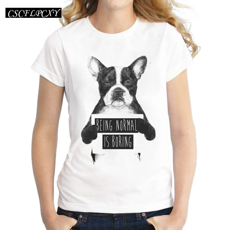 2019 женская футболка с французским бульдогом повседневные топы коротким рукавом