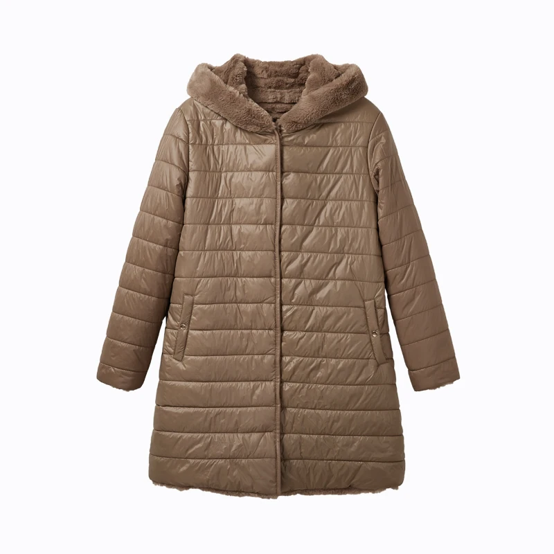 2019 г. primavera inverno jaquetas femininas casaco de algodao acolchoado longo fino com capuz parkas feminino outw| |
