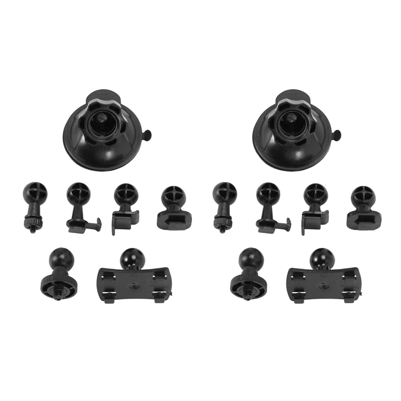 

2X Car Suction Cup For Dash Cam Holder With 12 Types Adapter, 360 Degree Angle Car Mount For Driving DVR Camera