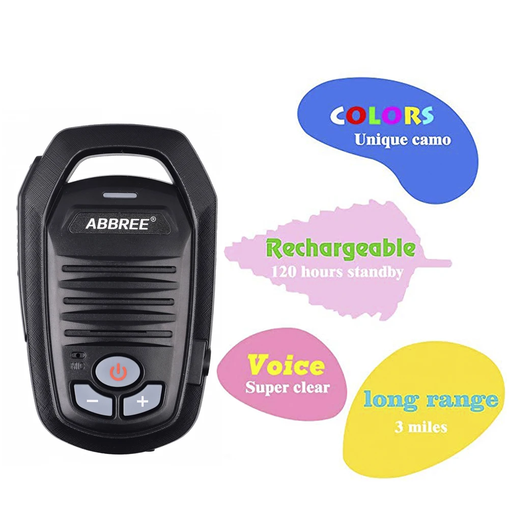4PCS Abbree AR-639 Mini Walkie Talkie free license 0.5W FRS Handsfree VOX Children Ham CB Radio Transceiver Gift Comunicador | Мобильные