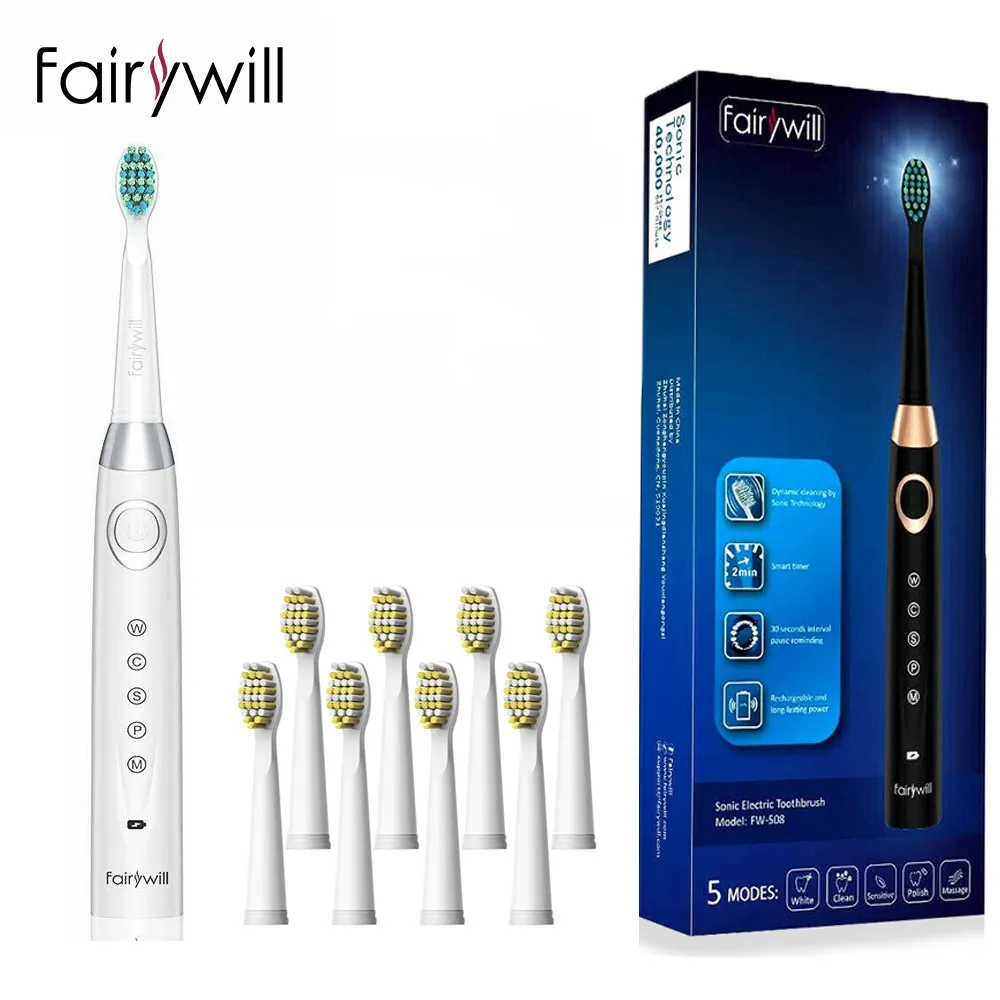 Зубная щетка Fairywill FW508 электрическая звуковая аккумуляторная 5 режимов работы |