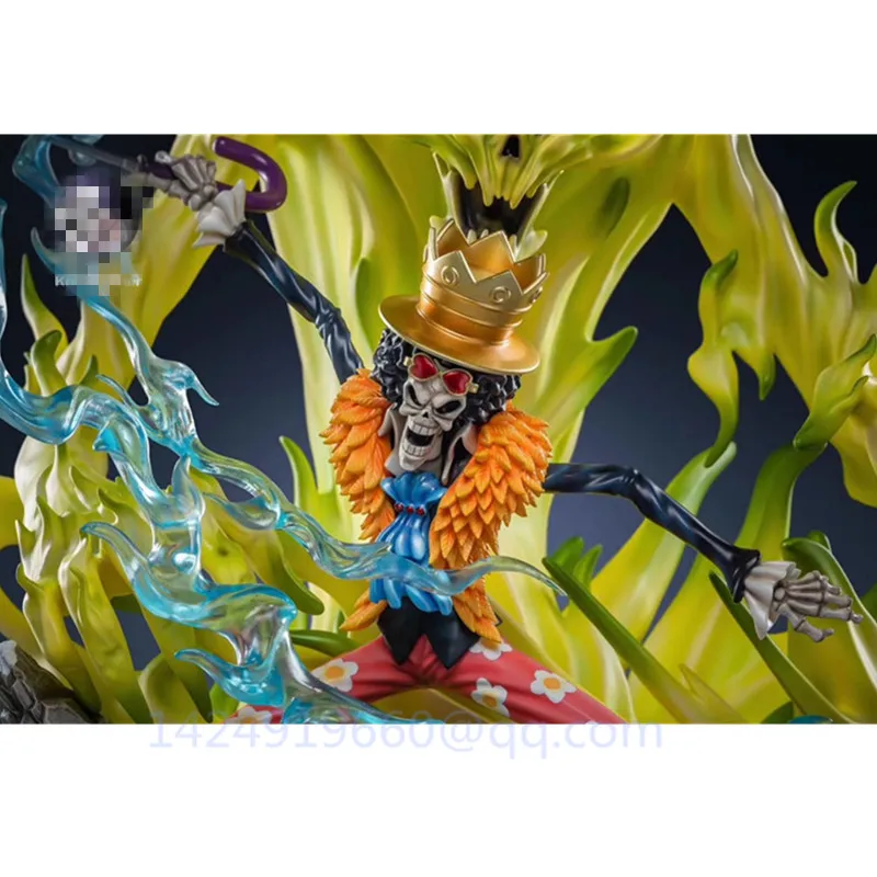 

Anime GK Statue ONE PIECE Burukku King of Souls BROOK Straw Hat Pirates Battle Version Resin Action Collectible Model Toy R365