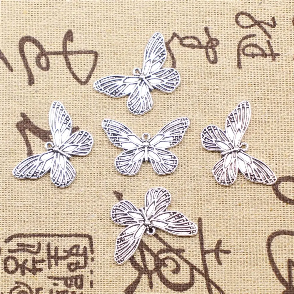 

Supplies For Jewelry Making 5pcs 20x29mm Antique Silver Color Butterfly Fairy Charms