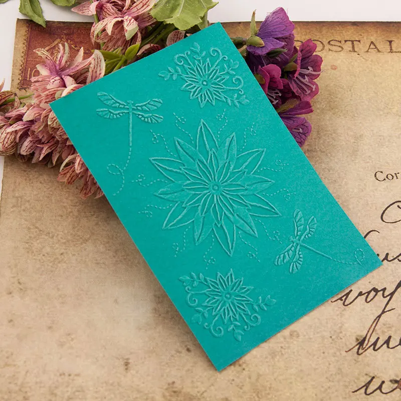 Стрекоза Цветок пластиковые папки для тиснения DIY Скрапбукинг бумаги