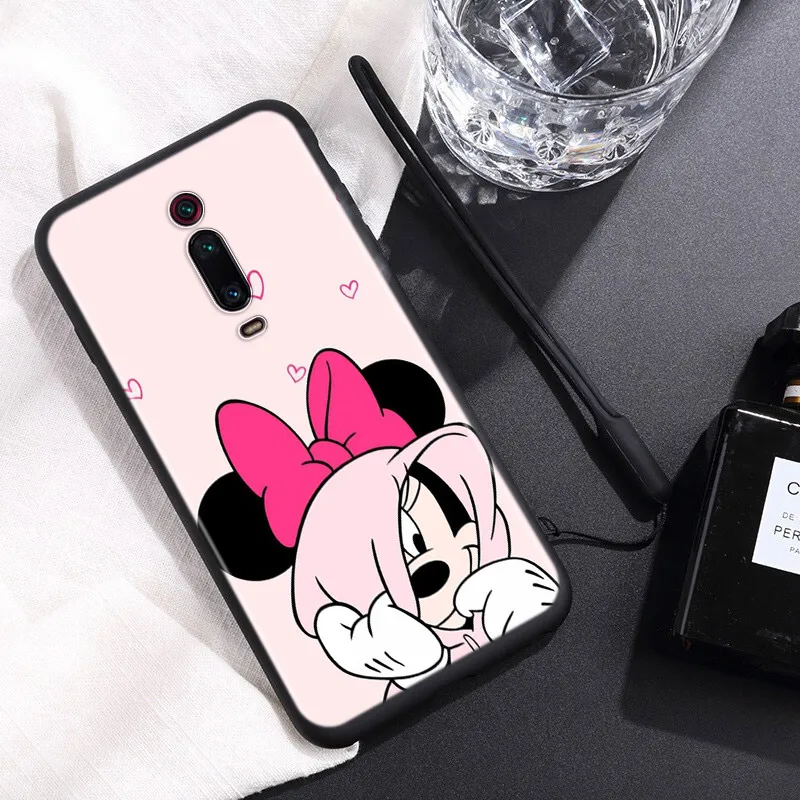Red Mickey Minnie For Xiaomi Redmi 10 10X 9T 9C 9C 8 7 5 K50 K40S Gaming 4G 5G Silicone TPU Soft Black Phone Case Fundas Coque