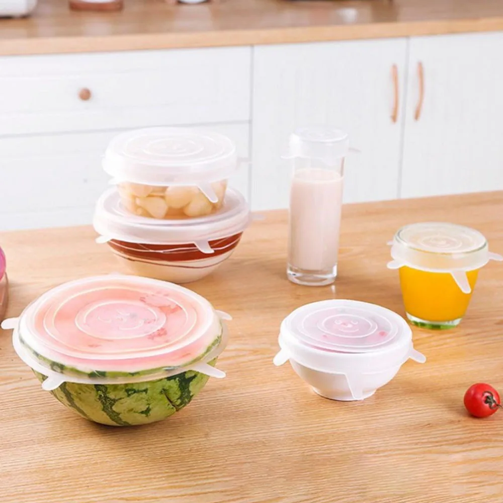 Многоразовая силиконовая крышка для еды Кепки стрейч крышки посуды чаша