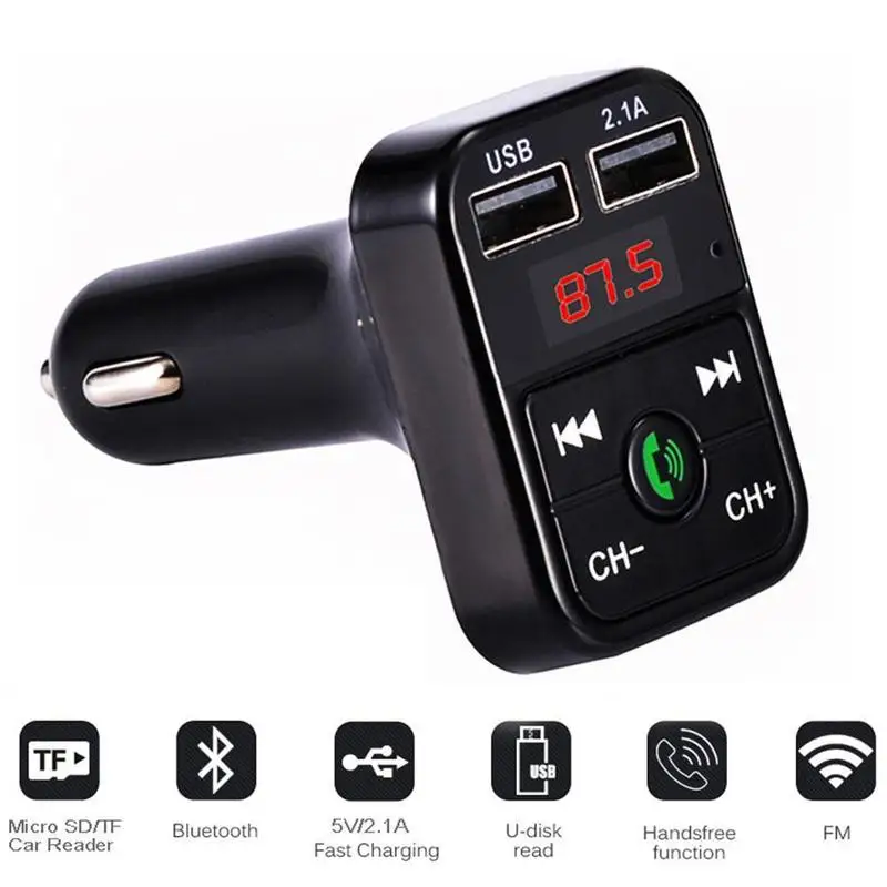 Беспроводной Bluetooth FM передатчик модулятор Dua Usb 2.1A автомобильное зарядное