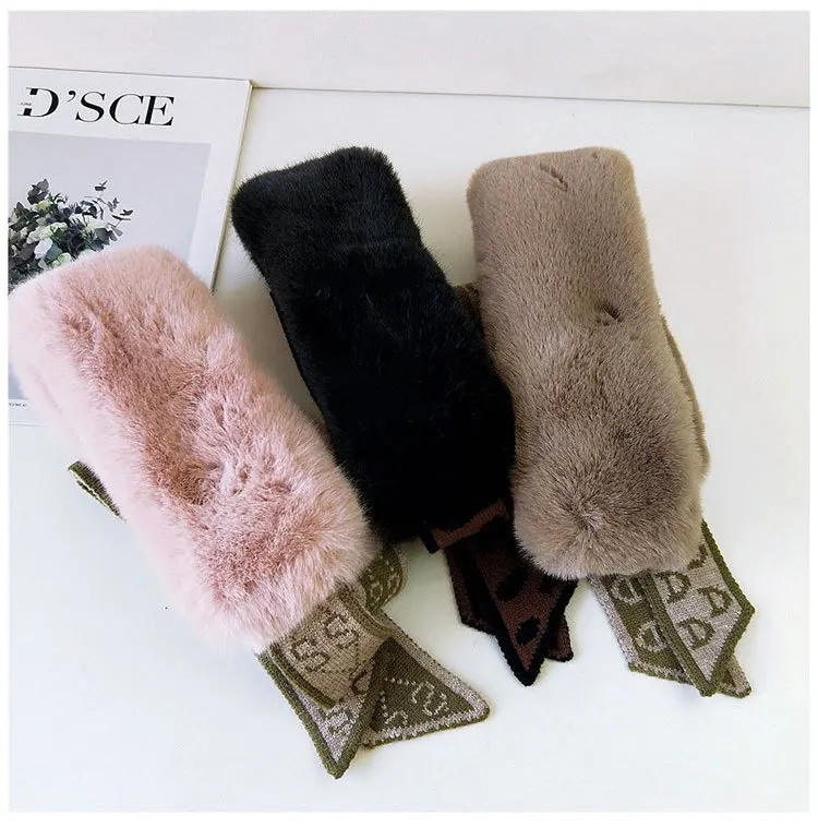 Kasure Новый Модный воротник из искусственного кроличьего меха шарф для женщин