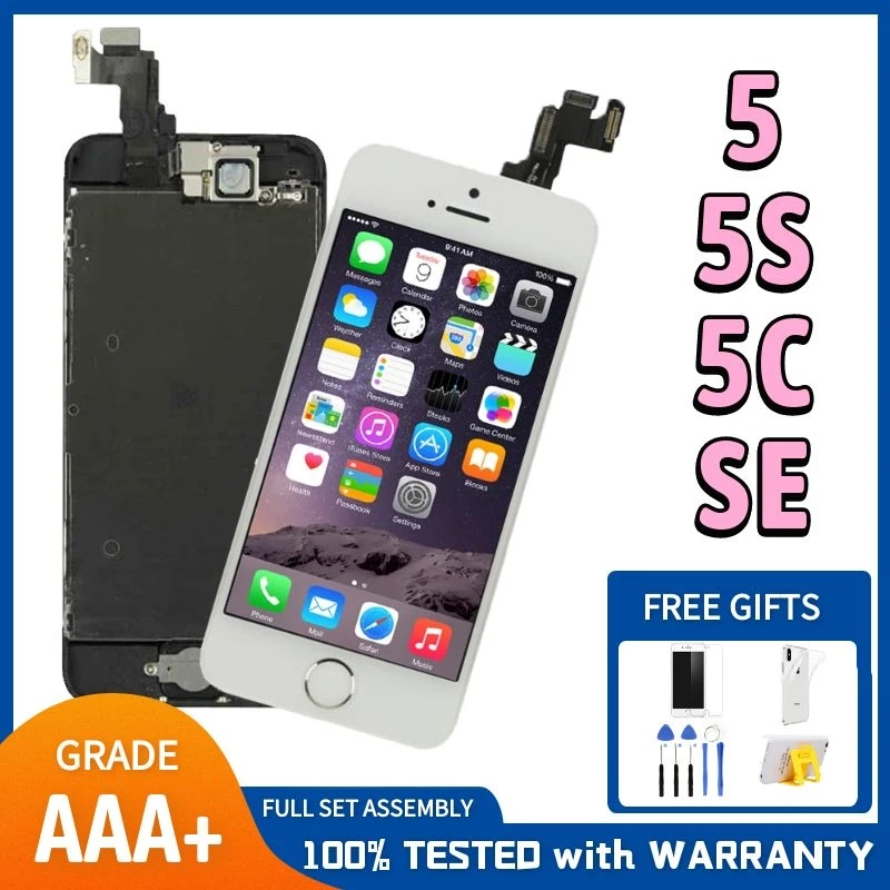 ЖК-экран AAA для iPhone 5 5S SE полный комплект дисплей в сборе 5SE сенсорный дигитайзер