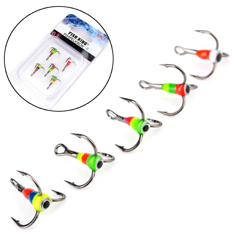 5Pcs/Set High-Carbon Steel Three-Jaw Hook Fishing Hooks Winter Ice Accessories | Спорт и развлечения