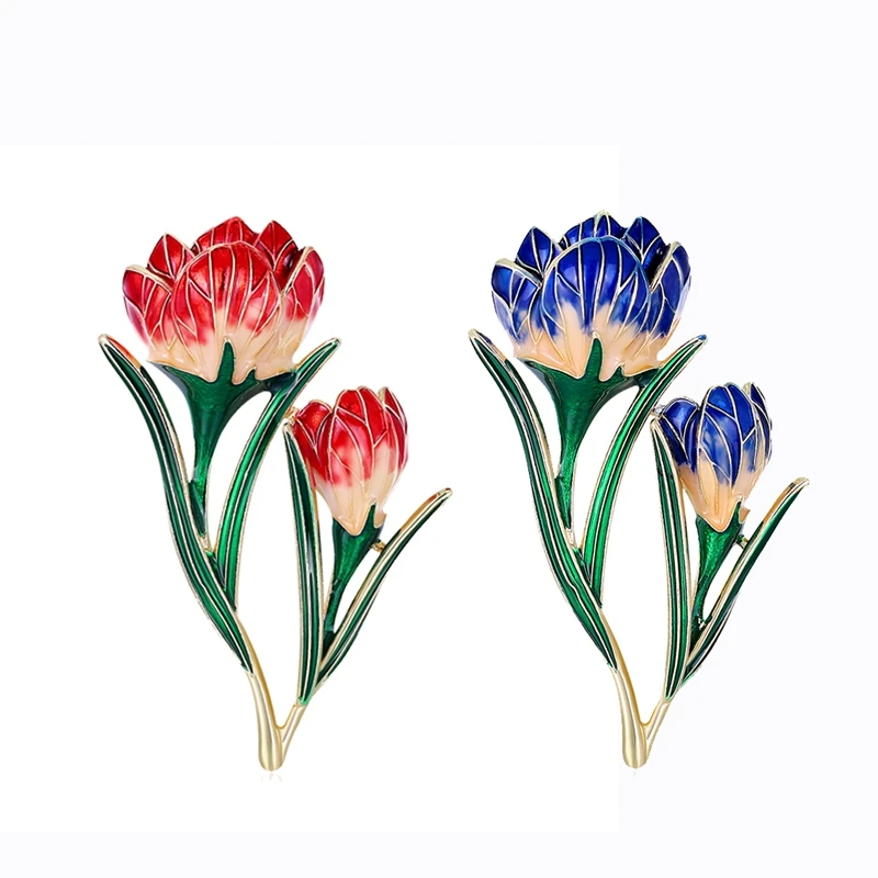 

Brooch Retro Tulip Crystal Flower Alloy Simple Sweater with Clothing Accessories