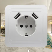 New USB Wall Socket for phone charge Free shipping Double USB Port 5V 2A TDM EKF IEK Universal  B001 israel wall outlet 2021