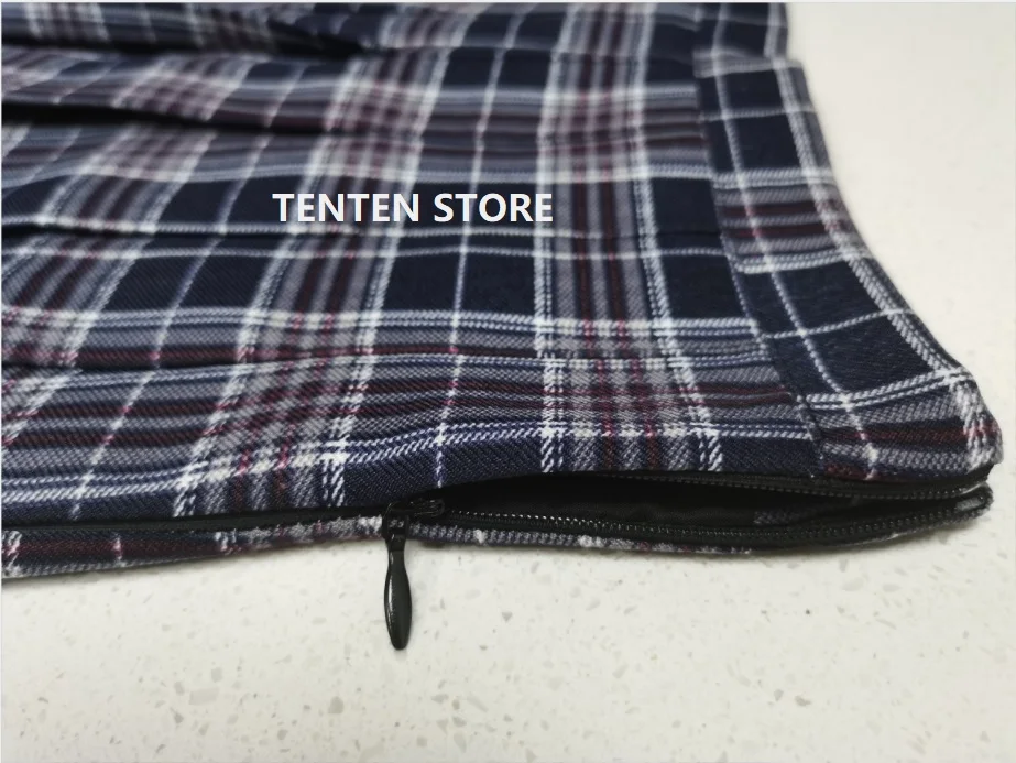 Мини юбка женская плиссированная клетчатая с высокой талией трапециевидная