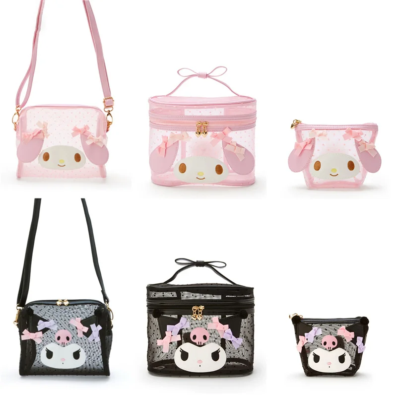 

Kawaii Мультфильм My Melody Kuromi Cinnamoroll сетчатая сумка-мессенджер сумка для хранения косметики дорожная портативная косметичка подарок