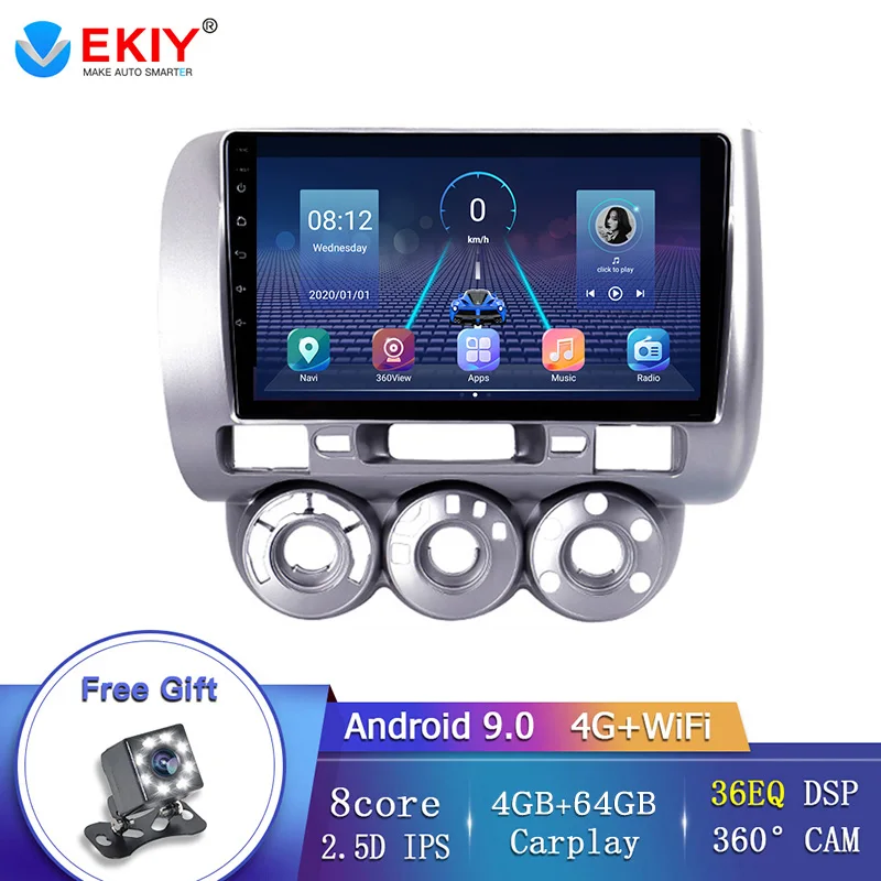 EKIY 9 &quotIPS DSP Octa Core Для Honda Jazz City 2004 2007 автомобильный Радио Мультимедийный видео
