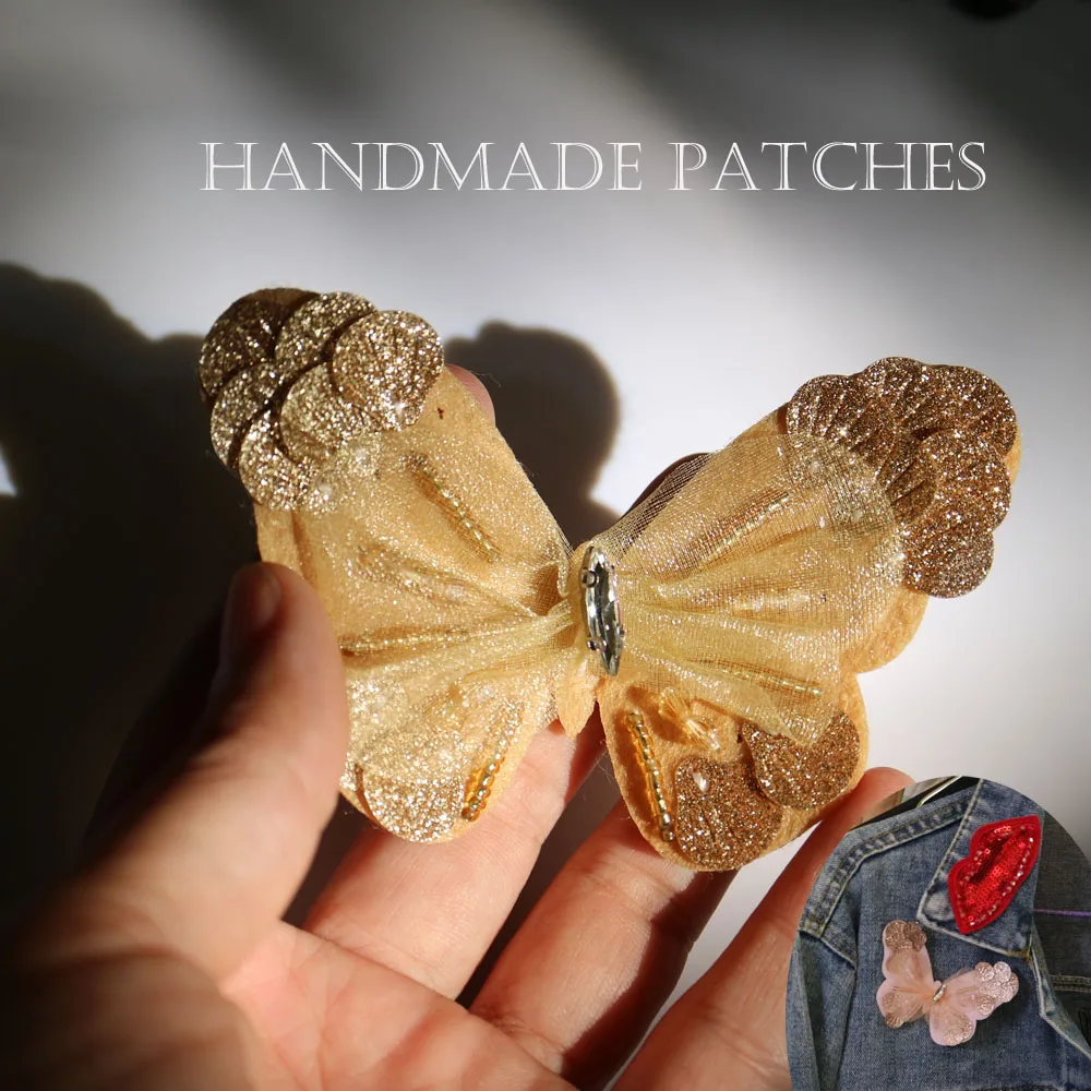 DIY Стразы ручной работы вышивка бисером для одежды блестки чашка бабочки нашивки