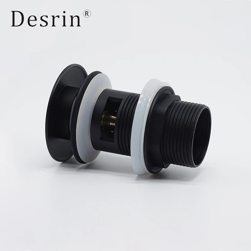 Desrin матовый латунный черный умывальник для ванной комнаты отскакивающий слив