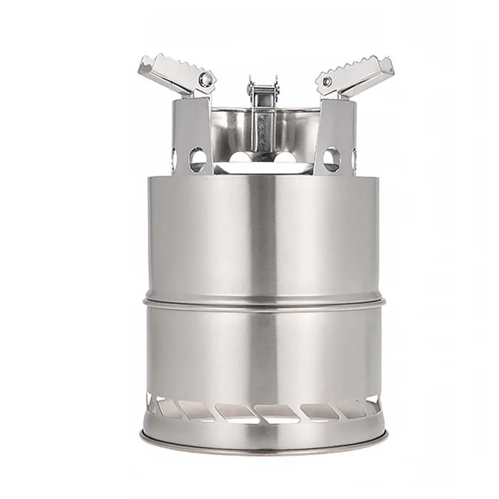 

Ветрозащитная кухонная плита из нержавеющей стали, съемная деревянная горелка, портативные деревянные плиты для пикника, барбекю