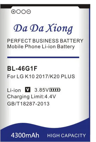 Da Xiong 4300 мАч BL-46G1F батарея для LG K10 K20 Plus TP260 K425 K428 K430H батареи для мобильных телефонов