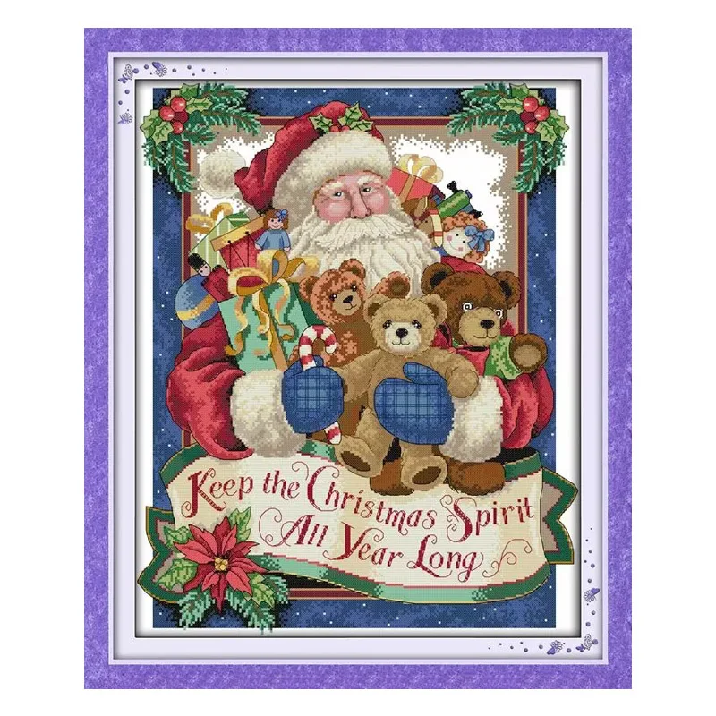 Фоне рисунка Счастливого Рождества (2) вышивка крестиком Наборы Холщовая Сумка с