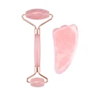 Нефритовый массажер для лица, розовый кварц, бриллиантовый камень, нефритовый массажер для лифтинга лица, роликовый инструмент для удаления морщин для женщин