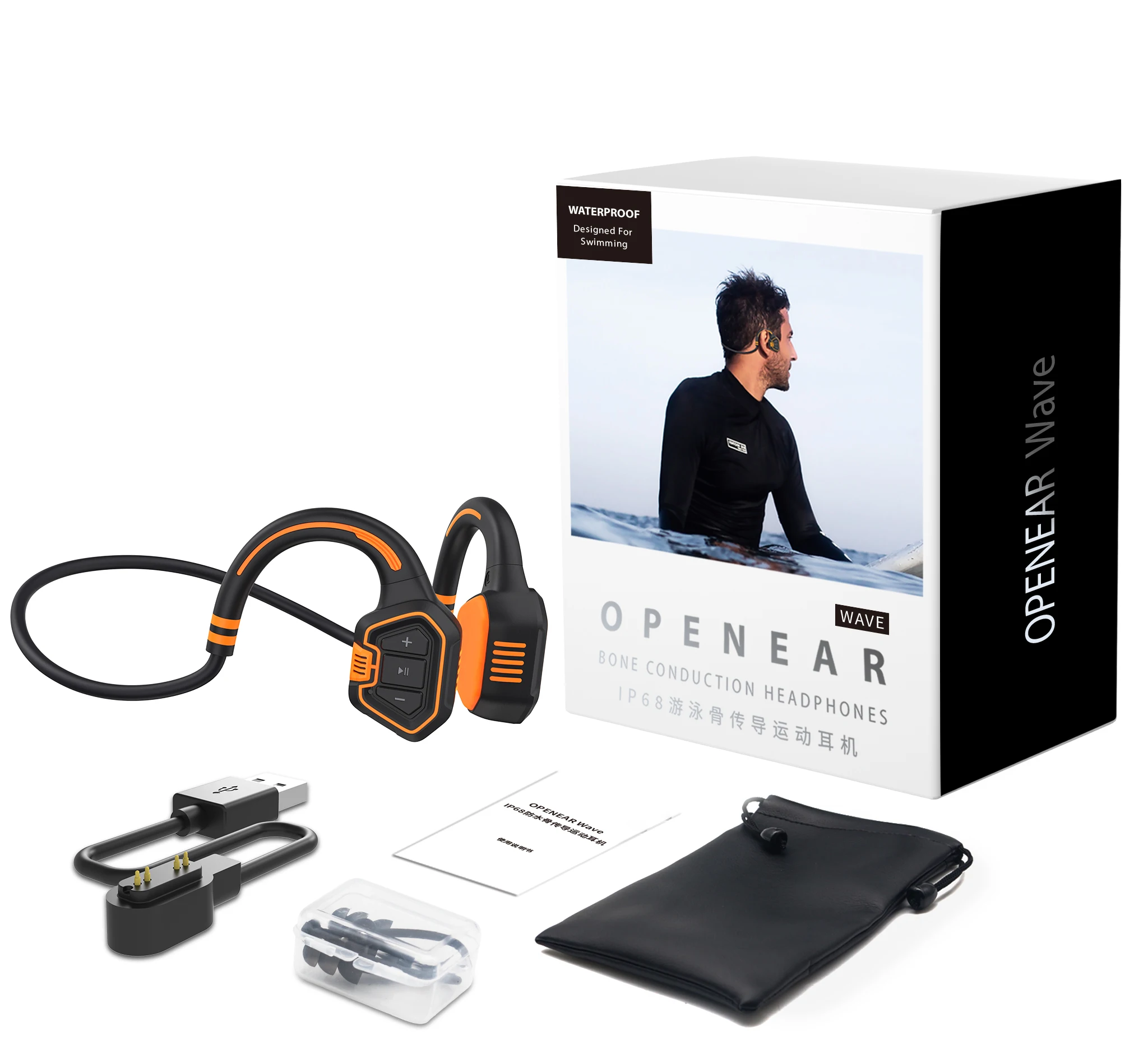AS9 Bone Conduction Bluetooth Headphone Wireless Earphone Built In 16G IP68 Waterproof MP3 Music Player Swimming Sports Headset |