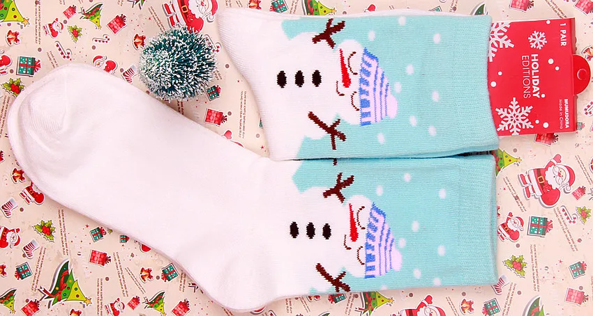 Хлопковые женские носки Санта Клауса лося снеговика новогодних рождественских носков новогодние подарочные носки в скандинавском стиле